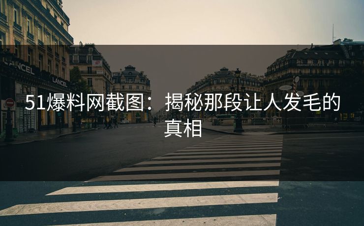 51爆料网截图：揭秘那段让人发毛的真相  第1张