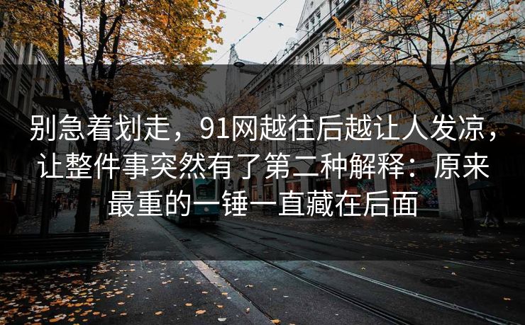 别急着划走，91网越往后越让人发凉，让整件事突然有了第二种解释：原来最重的一锤一直藏在后面  第1张